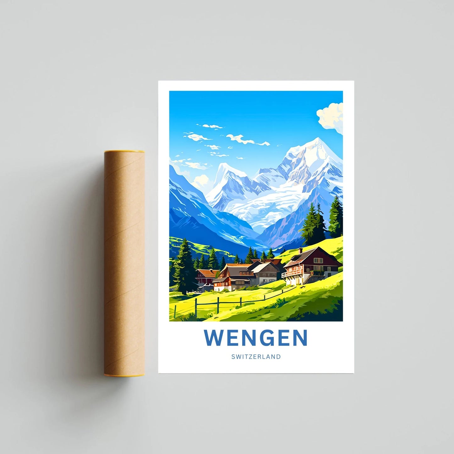 Wengen Travel Poster