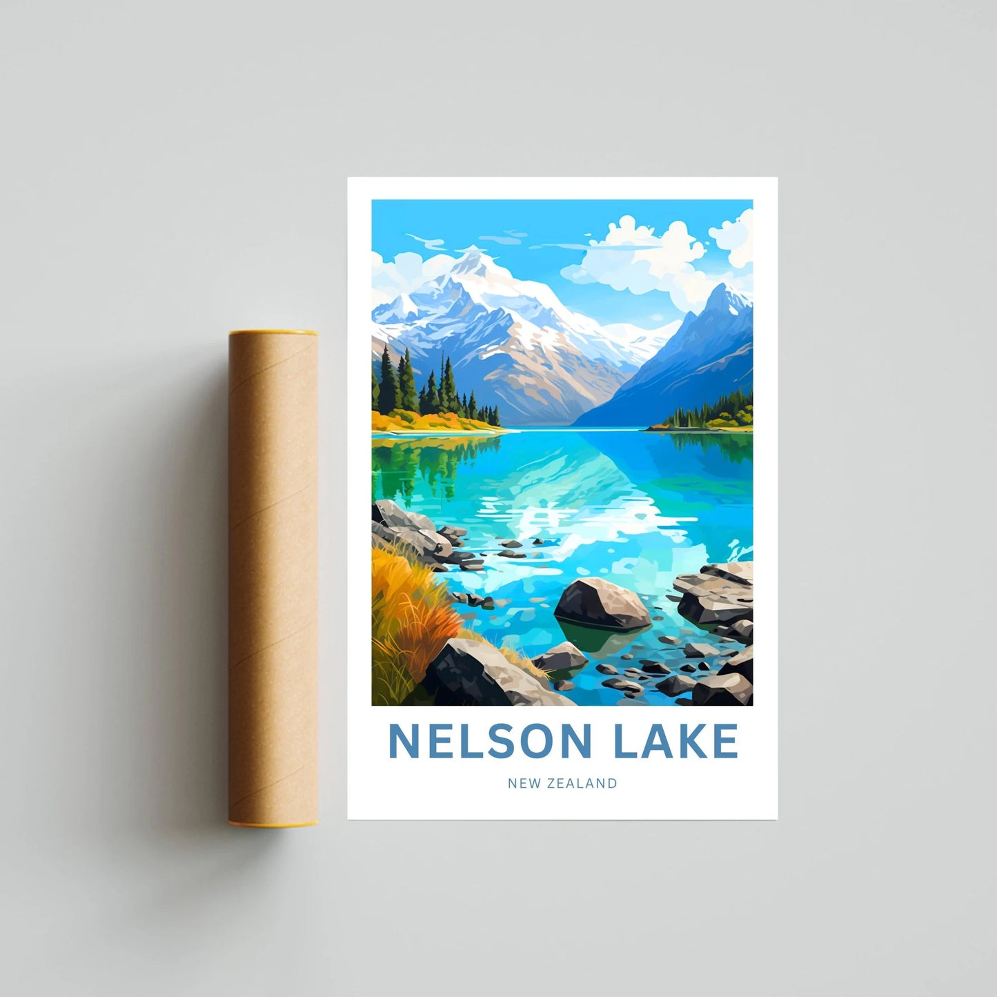 Nelson Lakes Travel Poster