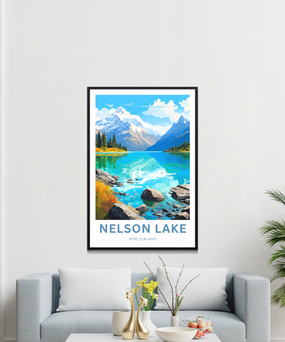 Nelson Lakes Travel Poster