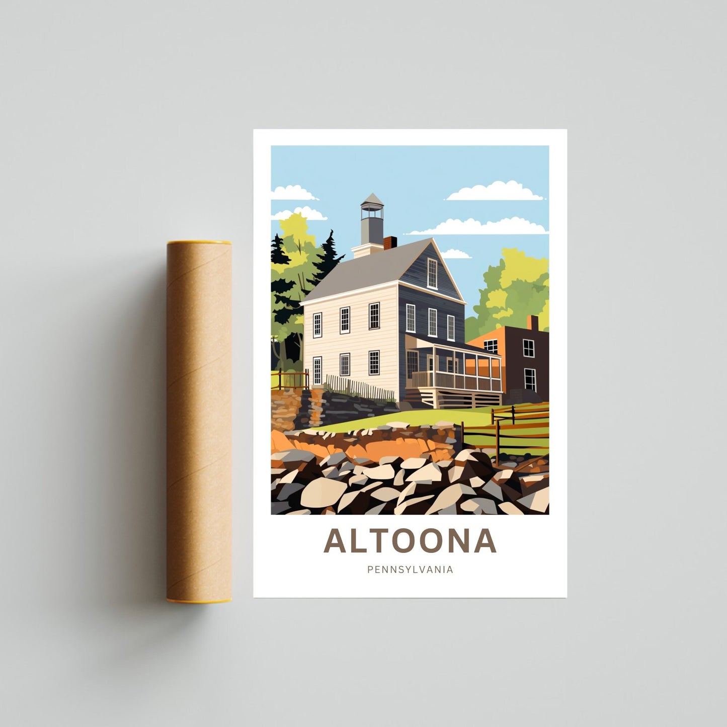 Altoona Travel Poster - Historic Downtown