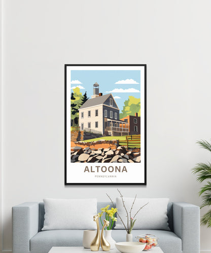 Altoona Travel Poster - Historic Downtown