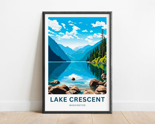 Lake Crescent Travel Poster