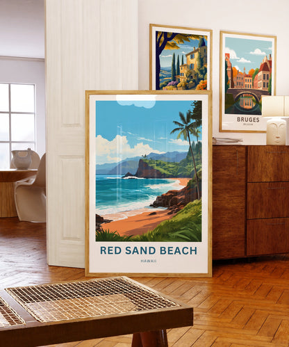 Red Sand Beach Kaihalulu Travel Poster