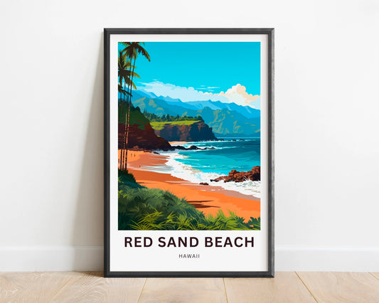 Red Sand Beach Kaihalulu Travel Poster