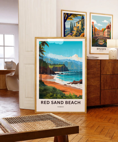 Red Sand Beach Kaihalulu Travel Poster