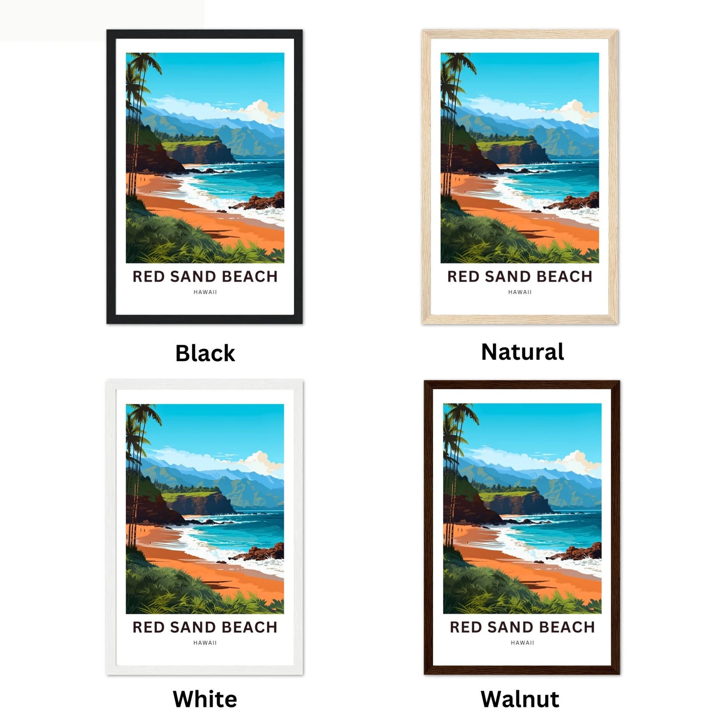 Red Sand Beach Kaihalulu Travel Poster