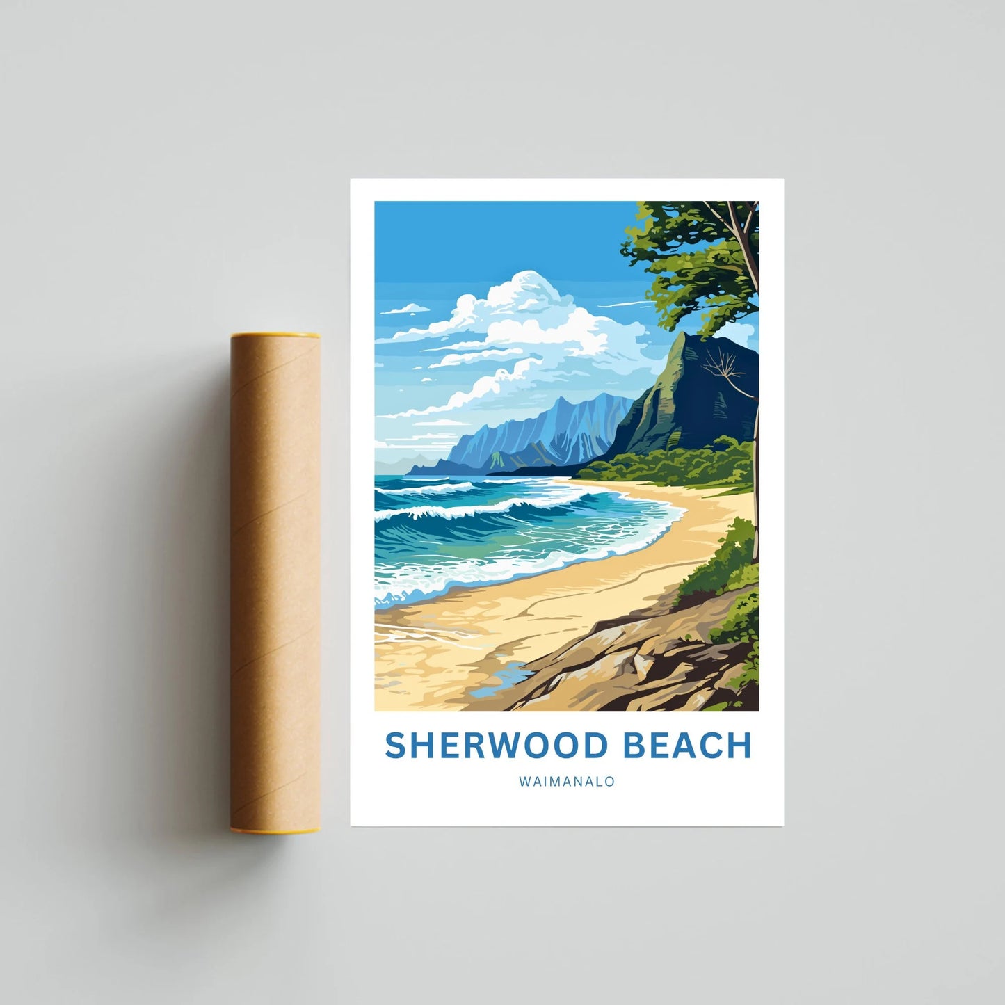 Sherwood Beach Travel Poster