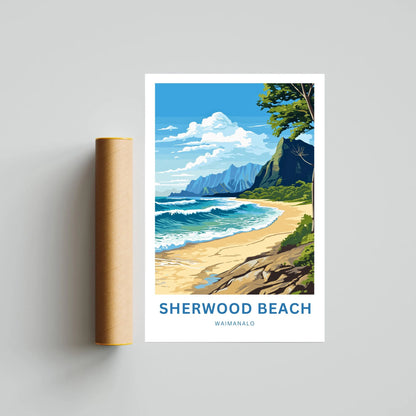 Sherwood Beach Travel Poster