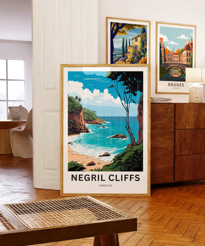 Negril Cliffs Travel Poster