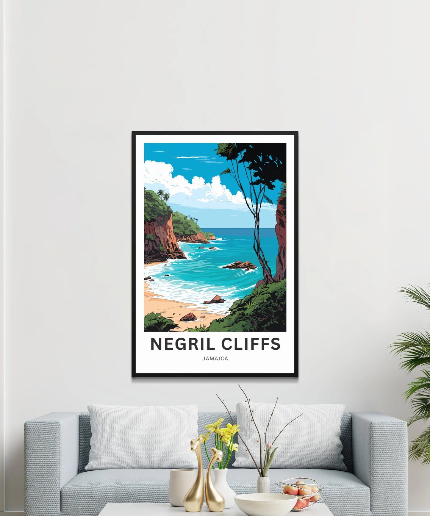 Negril Cliffs Travel Poster