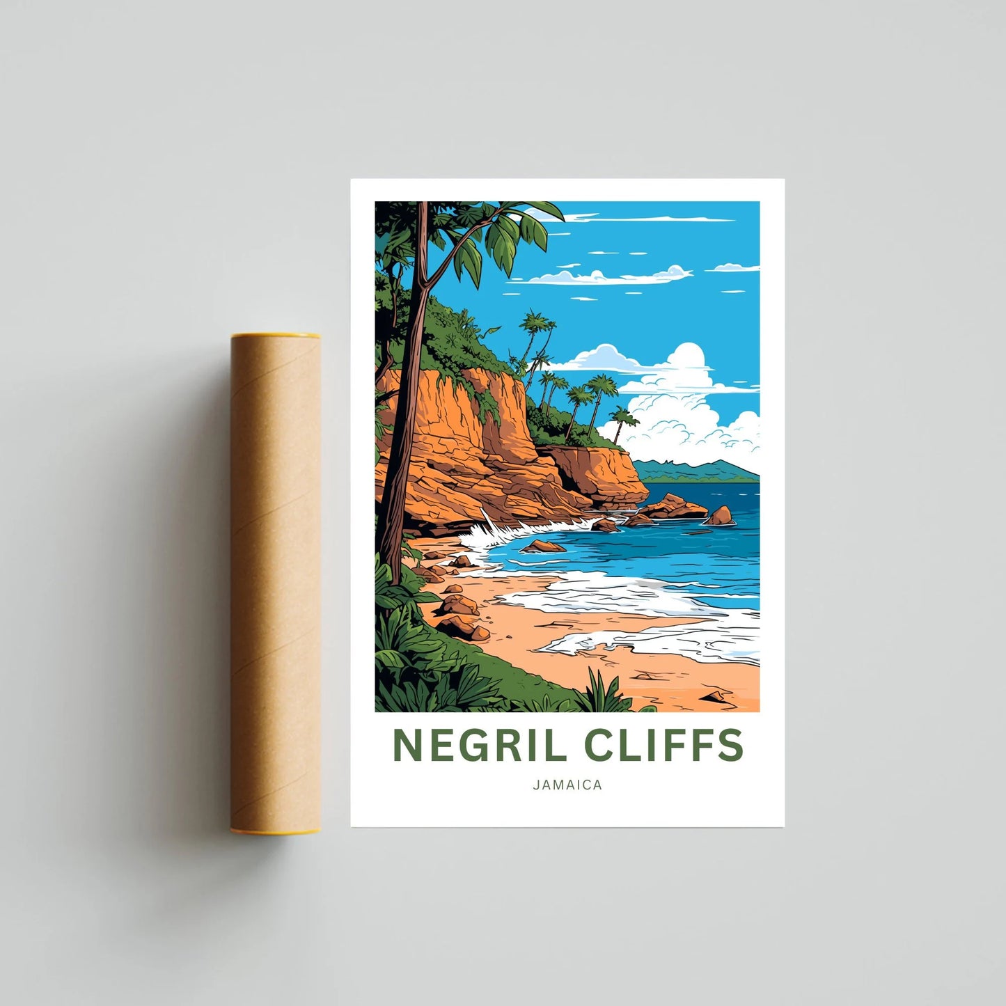 Negril Cliffs Travel Poster