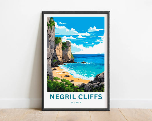 Negril Cliffs Travel Poster