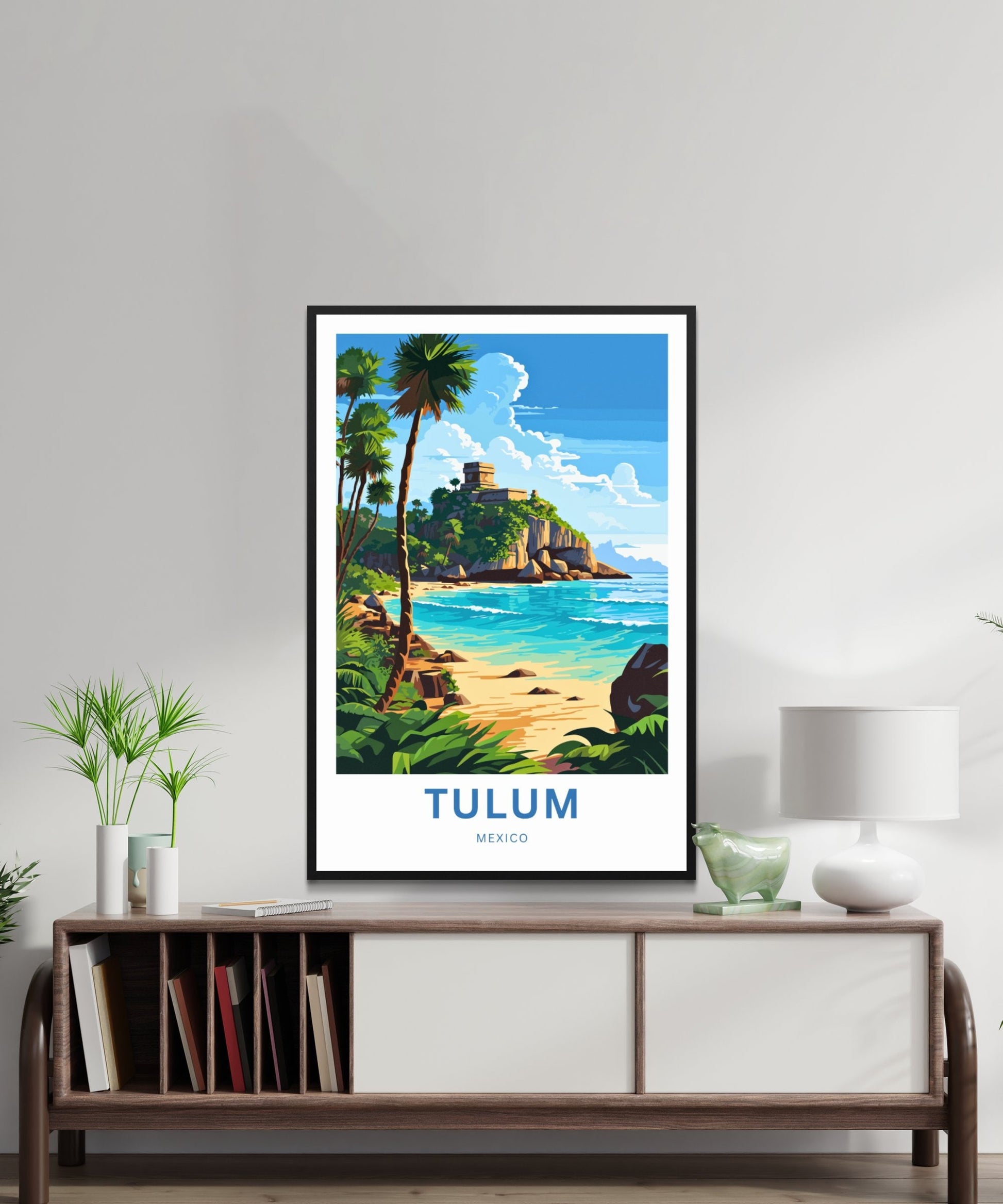 Tulum Riviera Maya Travel Print - Tulum poster, Mexico Wall Art, Framed present, Gift Mexico Present - TravelTreasureCo