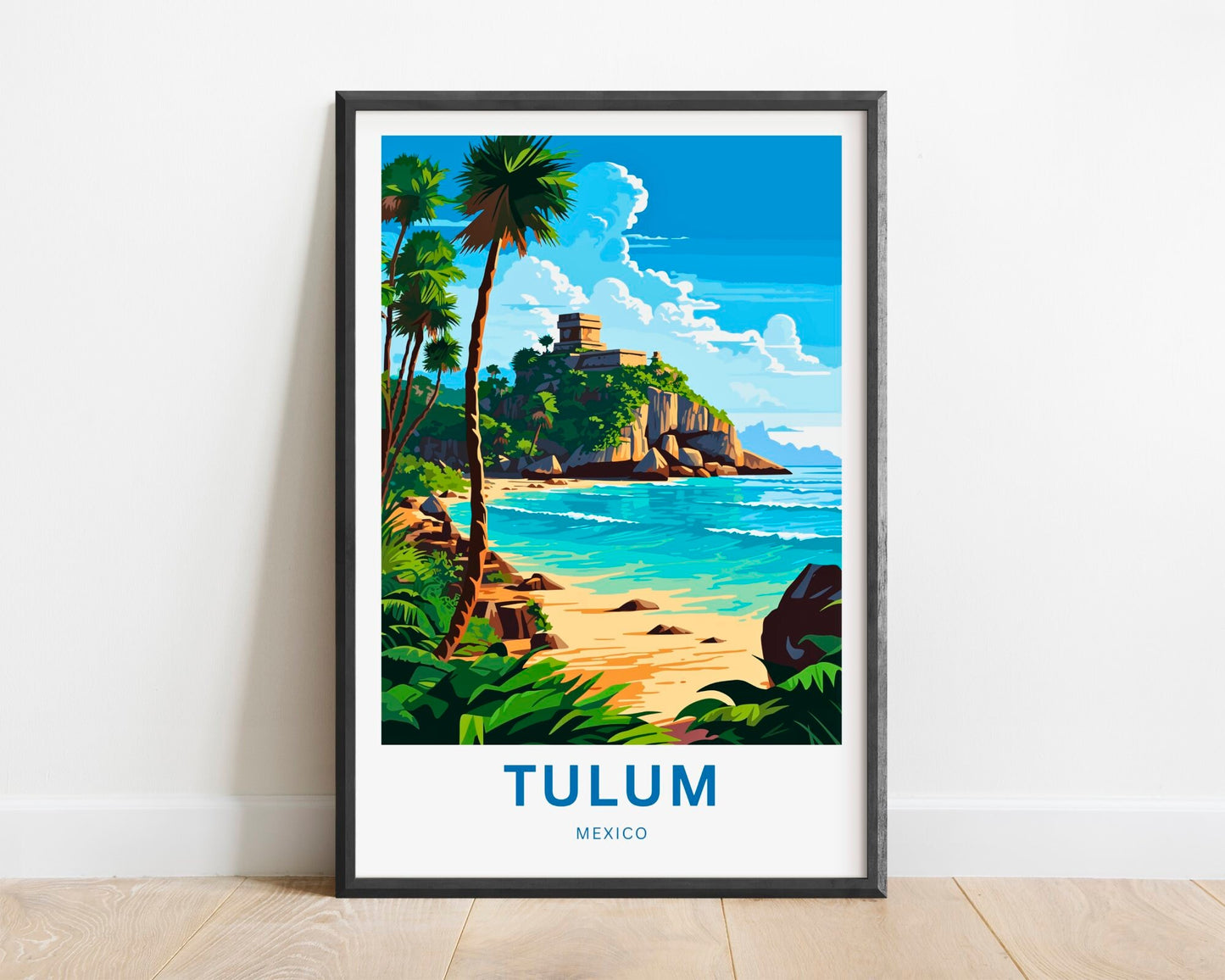 Tulum Riviera Maya Travel Print - Tulum poster, Mexico Wall Art, Framed present, Gift Mexico Present - TravelTreasureCo