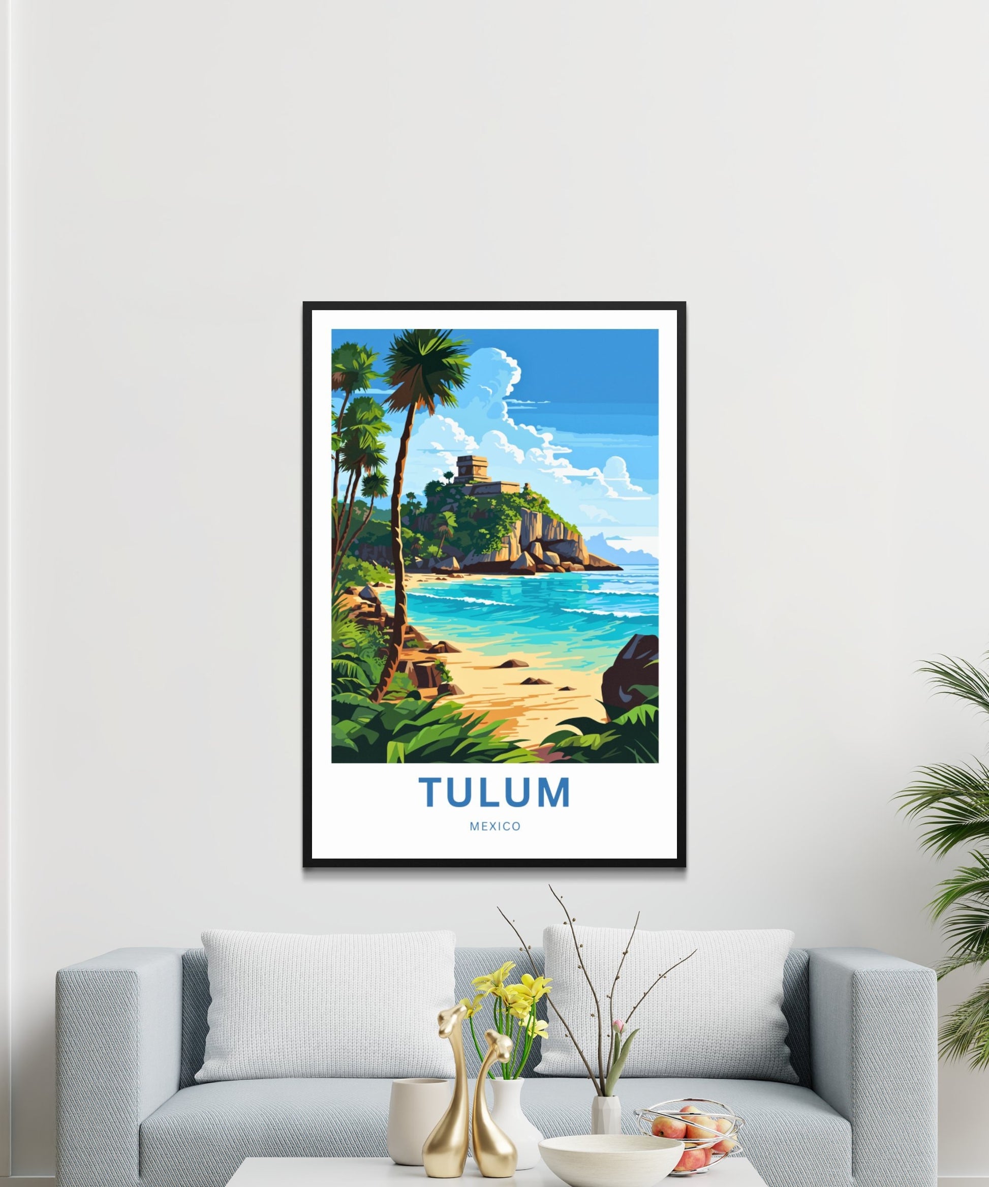 Tulum Riviera Maya Travel Print - Tulum poster, Mexico Wall Art, Framed present, Gift Mexico Present - TravelTreasureCo