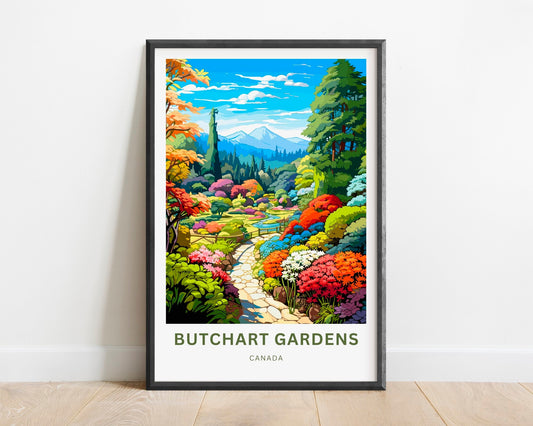 Butchart Gardens Travel Poster