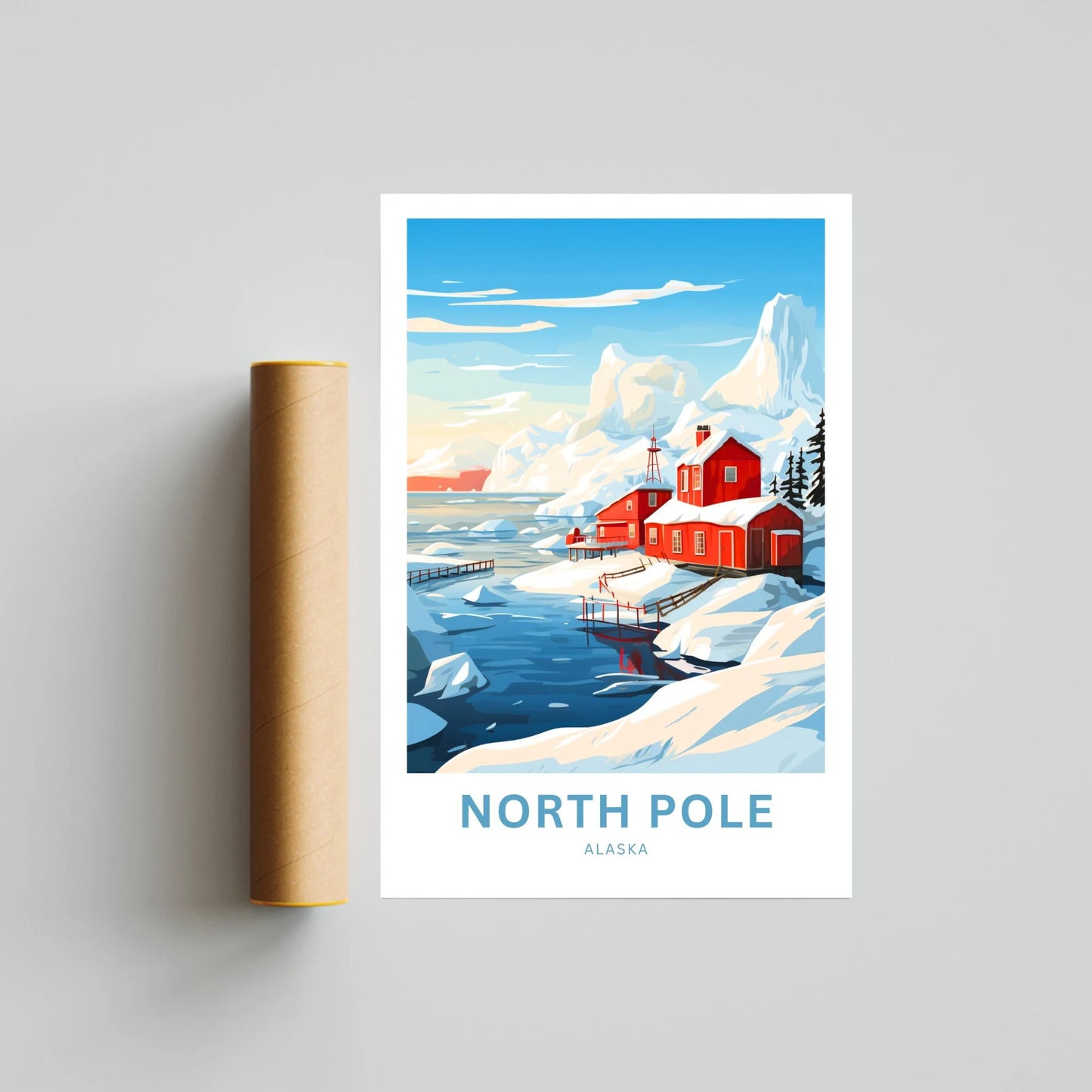 North Pole  Travel Poster