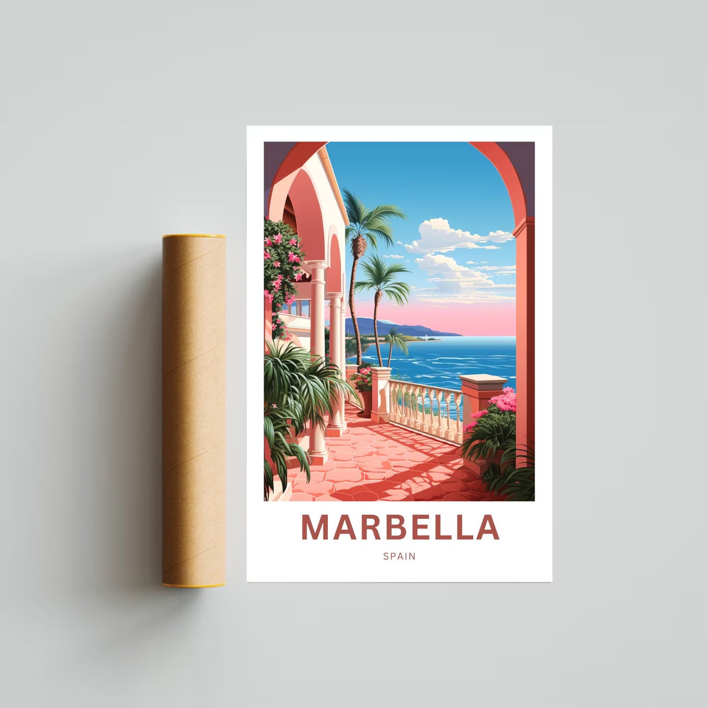 Marbella Beach Travel Poster