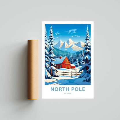 North Pole  Travel Poster