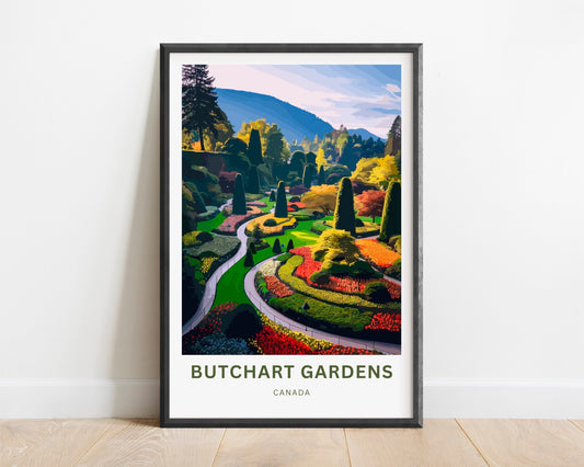 Butchart Gardens Travel Poster