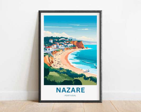 Nazare Travel Print - Nazare poster, Portugal Wall Art, Framed present, Gift Portugal Present - TravelTreasureCo