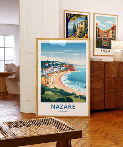 Nazare Travel Print - Nazare poster, Portugal Wall Art, Framed present, Gift Portugal Present - TravelTreasureCo