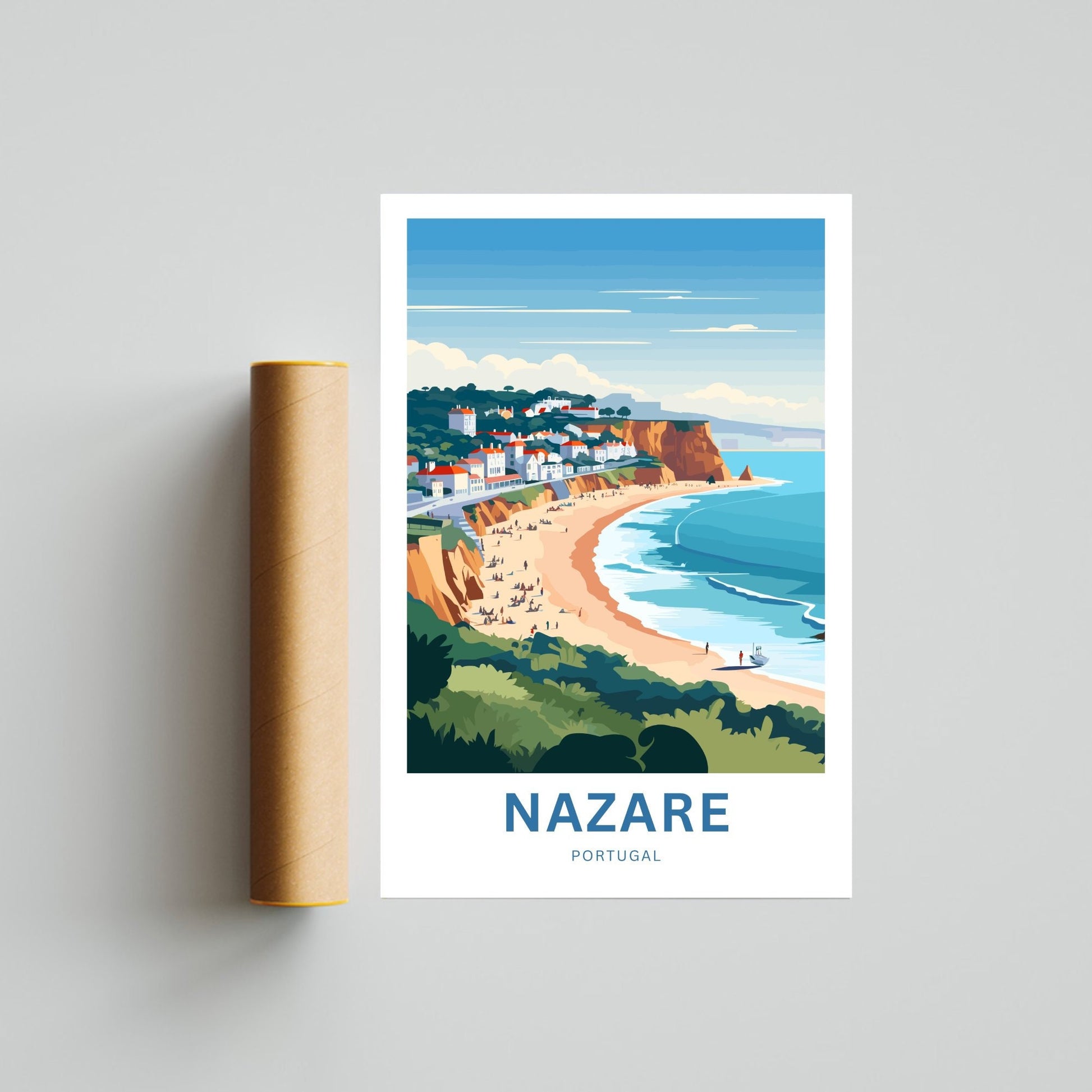 Nazare Travel Print - Nazare poster, Portugal Wall Art, Framed present, Gift Portugal Present - TravelTreasureCo