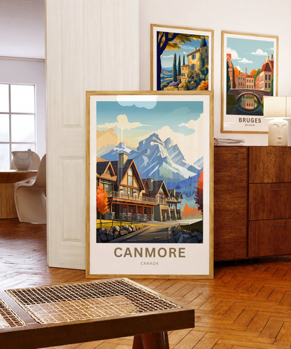 Canmore Travel Print - Canmore poster, Canada Wall Art, Framed present, Gift Canada Present - TravelTreasureCo