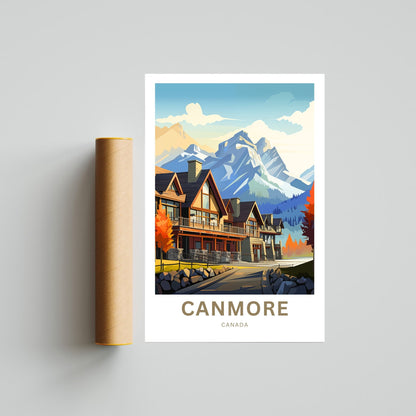 Canmore Travel Print - Canmore poster, Canada Wall Art, Framed present, Gift Canada Present - TravelTreasureCo