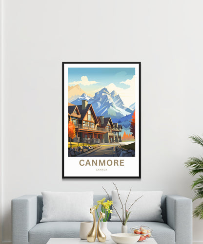 Canmore Travel Print - Canmore poster, Canada Wall Art, Framed present, Gift Canada Present - TravelTreasureCo