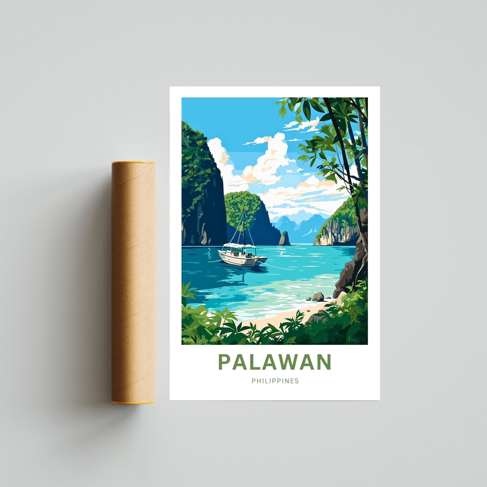 Palawan Travel Print - Palawan poster, Philippines Wall Art, Framed present, Gift Philippines Present - TravelTreasureCo