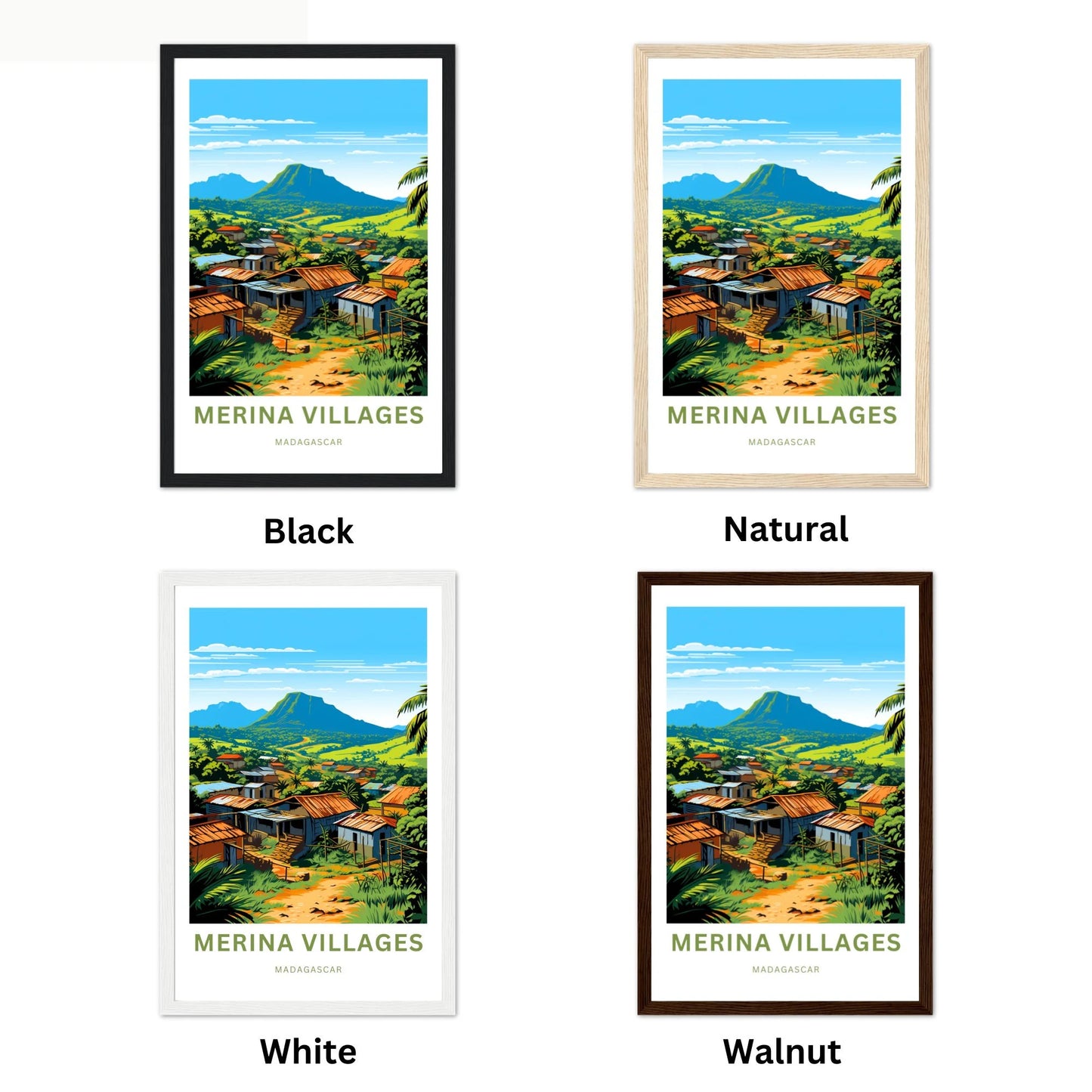 Merina Villages Travel Poster