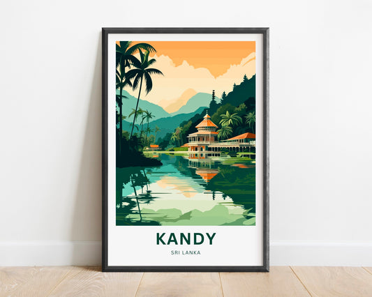 Kandy Travel Print - Kandy poster, Sri Lanka Wall Art, Framed present, Gift Sri Lanka Present - TravelTreasureCo