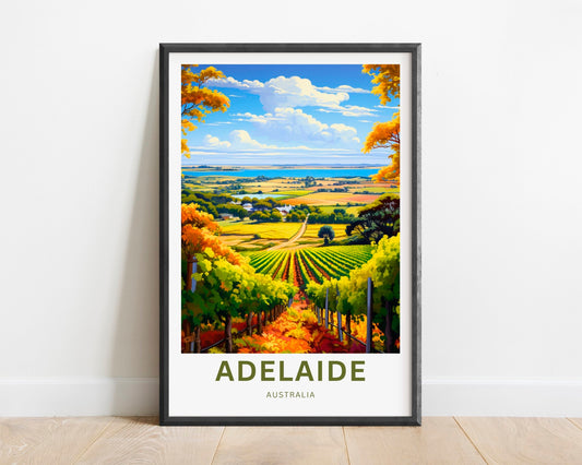 Adelaide Travel Poster - Countryside Wine