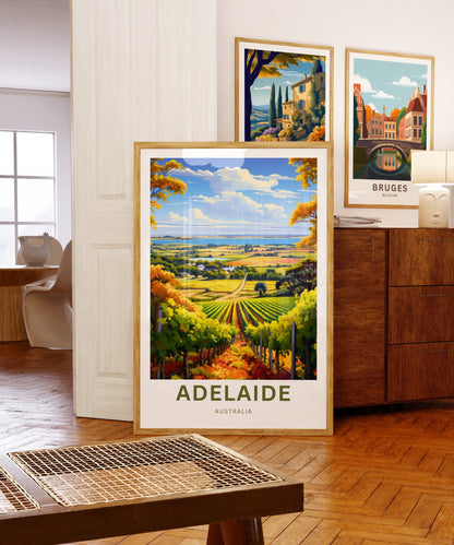 Adelaide Travel Poster - Countryside Wine