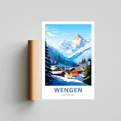 Wengen Travel Poster