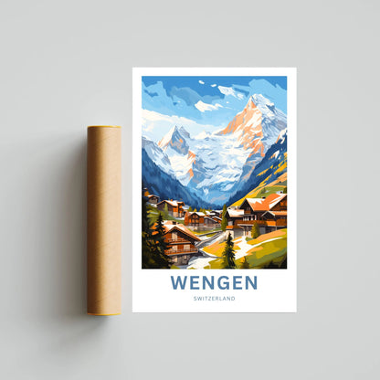 Wengen Travel Poster