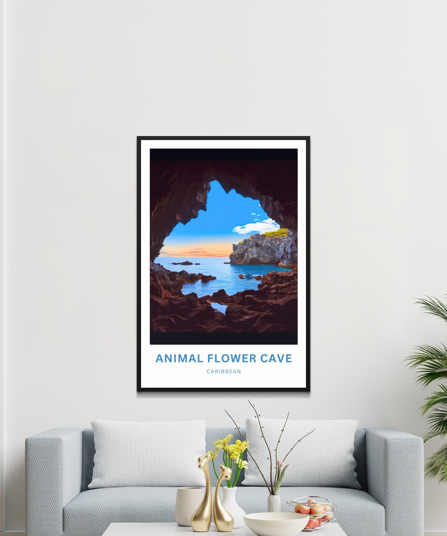 Animal Flower Cave Travel Poster