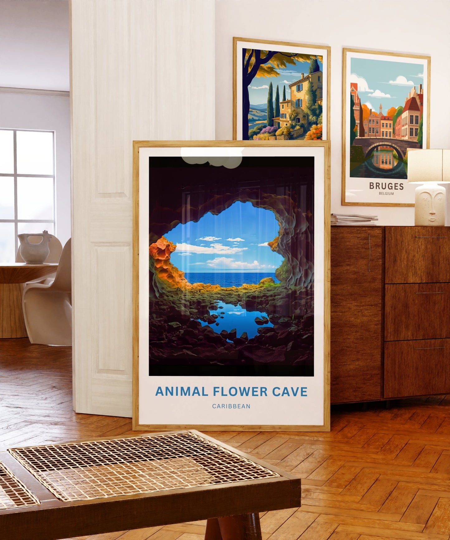 Animal Flower Cave Travel Poster