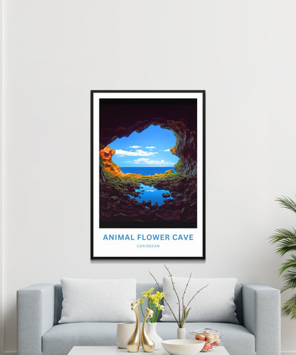 Animal Flower Cave Travel Poster