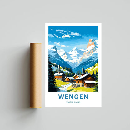 Wengen Travel Poster