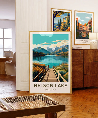 Nelson Lakes Travel Poster