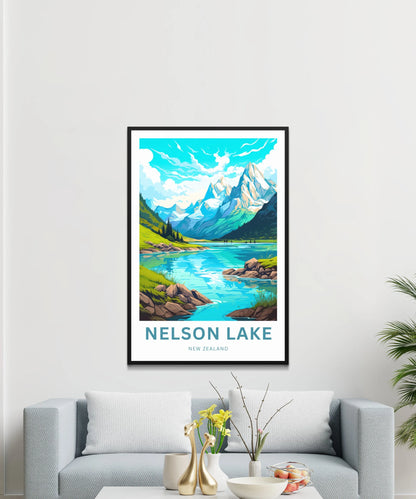 Nelson Lakes Travel Poster