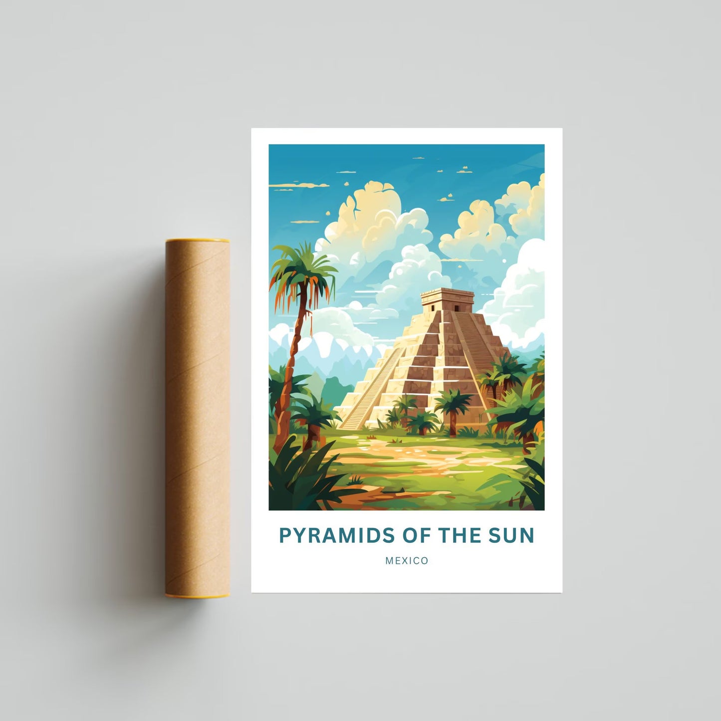 Pyramid of the Sun Travel Poster