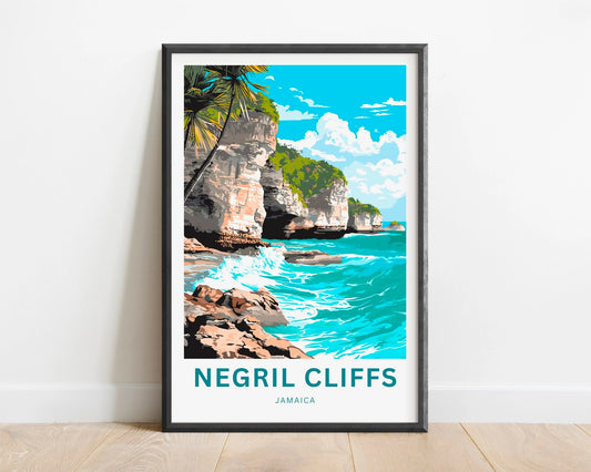 Negril Cliffs Travel Poster