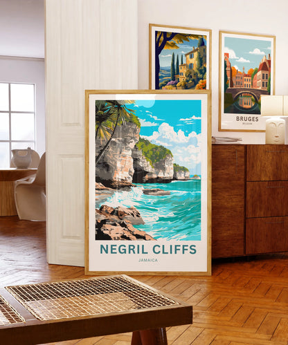 Negril Cliffs Travel Poster