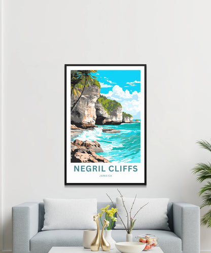 Negril Cliffs Travel Poster