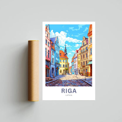 Riga Travel Poster