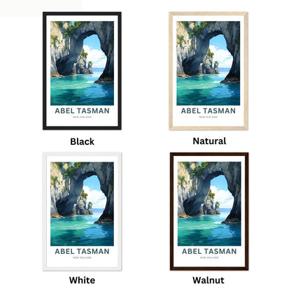 Abel Tasman Park Travel Poster - Blue Waters