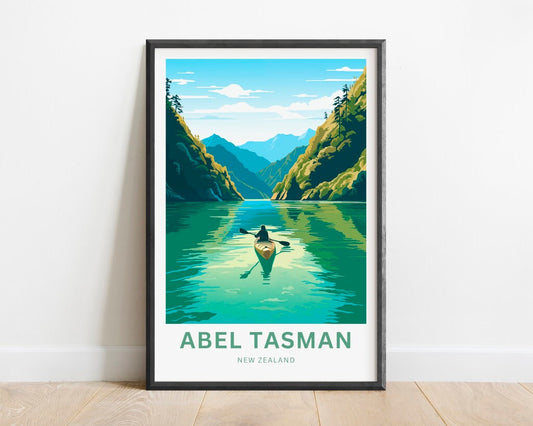 Abel Tasman Park Travel Poster - Mounntains